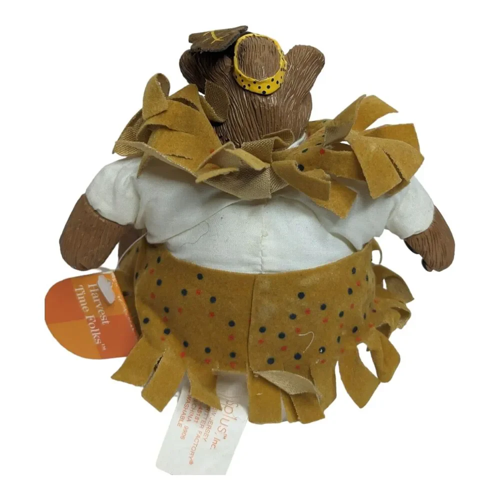 Russ‎ Berrie Critter Factory Thanksgiving Native American Sitting Bear Brand New